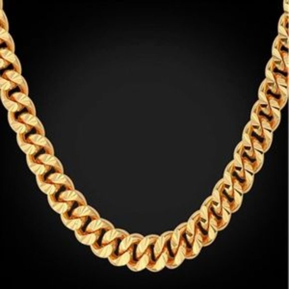 Mens "Jax" 18K REAL Gold Plated 6mm Curb Chain - Picture 3 of 8